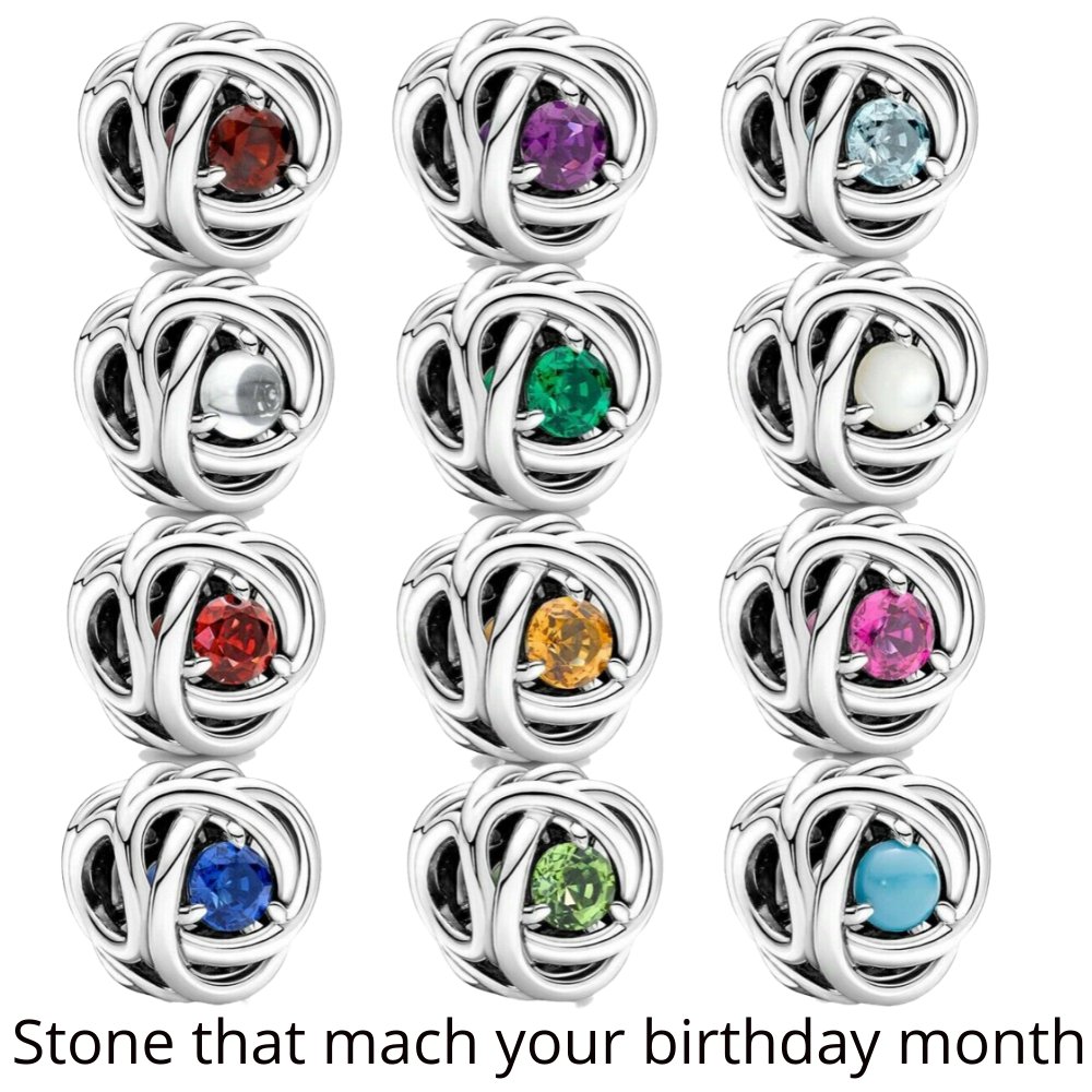 Birthstone Eternity Circle charm