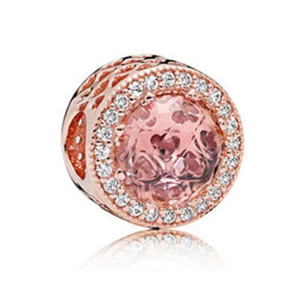 Pink rose gold bead zircon