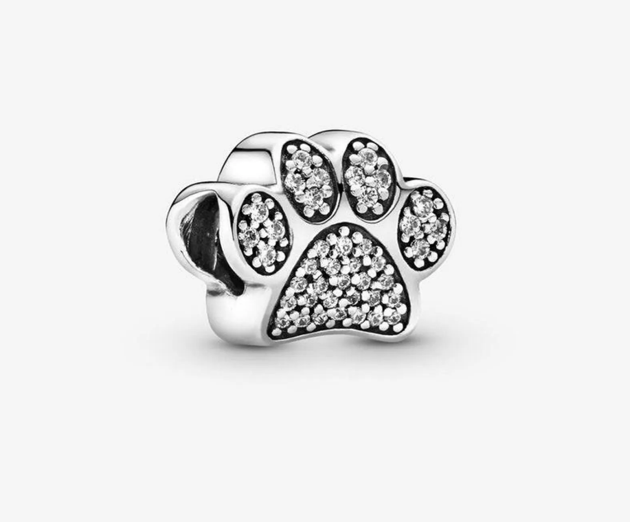 sparkling paw print Charm