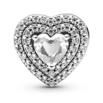SPARKLING LEVELED HEARTS charm