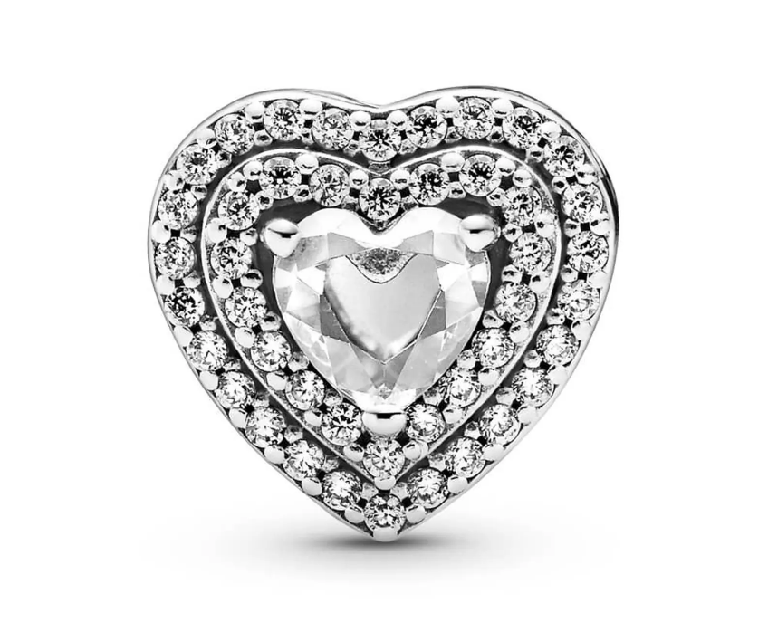 SPARKLING LEVELED HEARTS charm