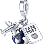 Passport airplane travel dangle charm