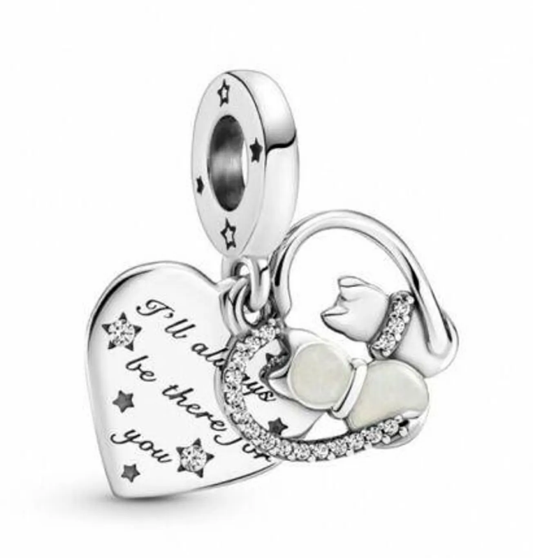 CATS AND Dog heart charm