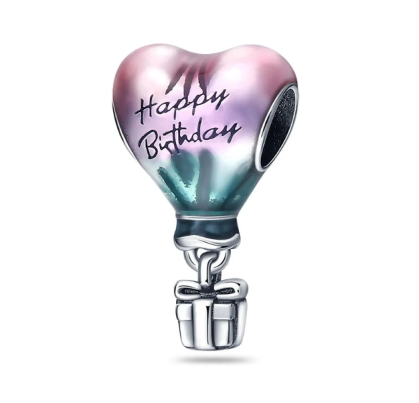 Birthday Hot Balloon heart charm