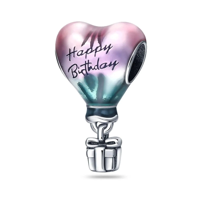 Birthday Hot Balloon heart charm