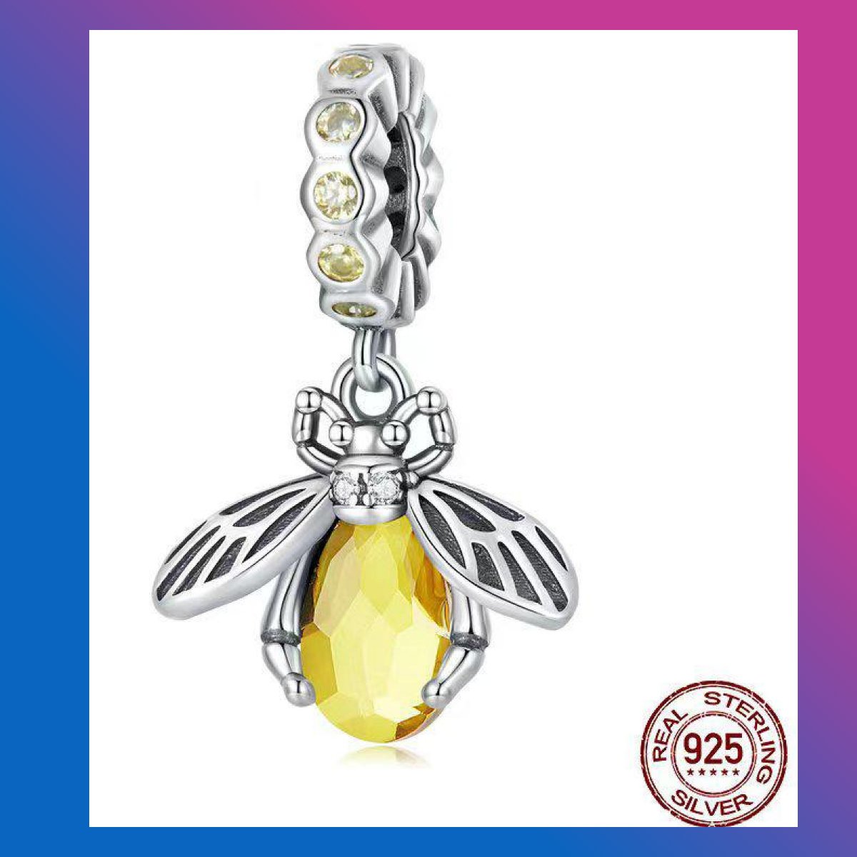 Honey bee dangle charm