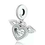 HEART AND ANGEL wings charm